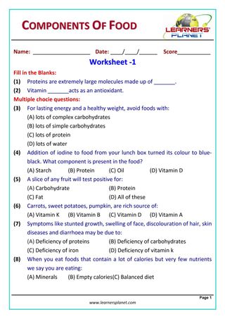 Grade-6-Science-Olympiad Components of Food