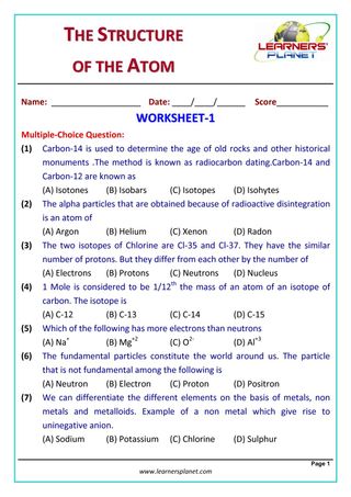 Grade-9-Science-Olympiad - Structure of Atom