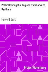 Political Thought in England from Locke to Bentham