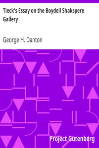 Tieck's Essay on the Boydell Shakspere Gallery