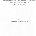 Memoranda on the Maya Calendars Used in the Books of Chilan Balam