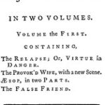 Plays, written by Sir John Vanbrugh, volume the first