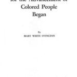 How the National Association for the Advancement of Colored People Began