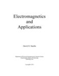 Electromagnetics and Applications