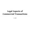 Legal Aspects of Commercial Transactions: v. 1.0