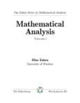 Mathematical Analysis, Volume 1: The Zakon Series on Mathematical Analysis