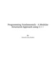 Programming Fundamentals: A Modular Structured Approach Using C++