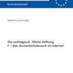 Die rechtsgeschäftliche Haftung für den Accountmissbrauch im Internet