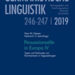 Persuasionsstile in Europa IV: Typen und Textmuster von Kommentaren in Tageszeitungen.
