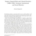 Surgery, Imperial Rule and Colonial Societies (1800–1930)