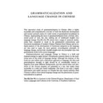 Grammaticalization and Language Change in Chinese