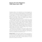Japan's Security Relations with China since 01/01/1989