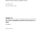 The science of population and birth control in post-war Japan