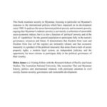 Security and Sustainable Development in Myanmar