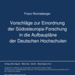 Vorschläge zur Einordnung der Südosteuropa-Forschung in die Aufbaupläne der Deutschen Hochschulen